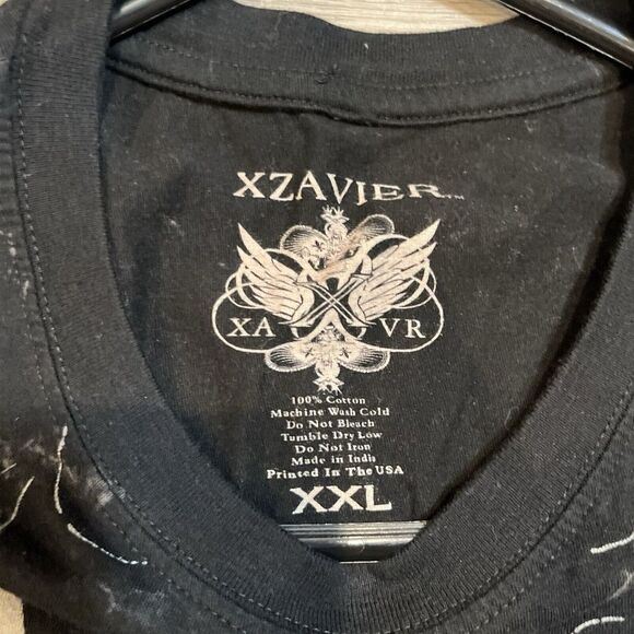 Xzavier Wings Skulls Rhinestone Grunge Cyber Y2K Style T-Shirt‎ Men's XXLarge - Picture 5 of 6